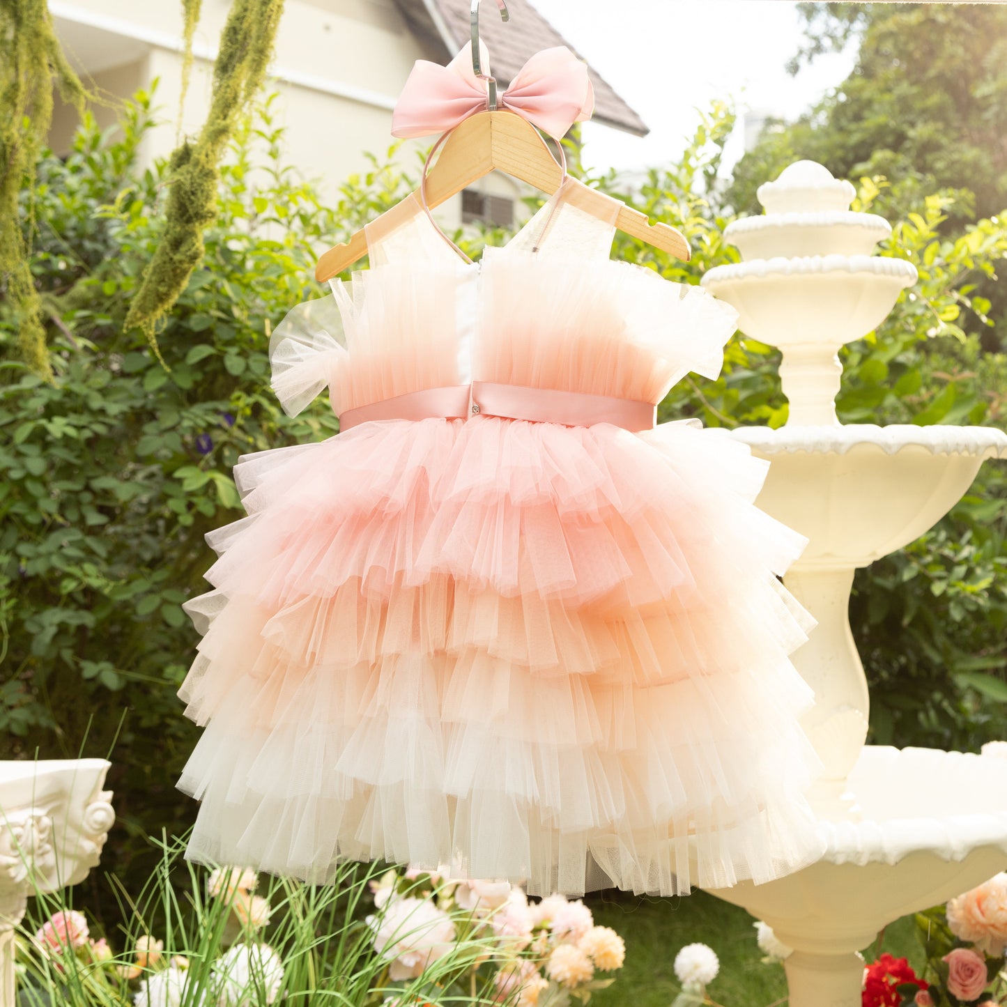 Chloe Dress - Birthday Dress Tutu Ombre Tiered Tulle Dress
