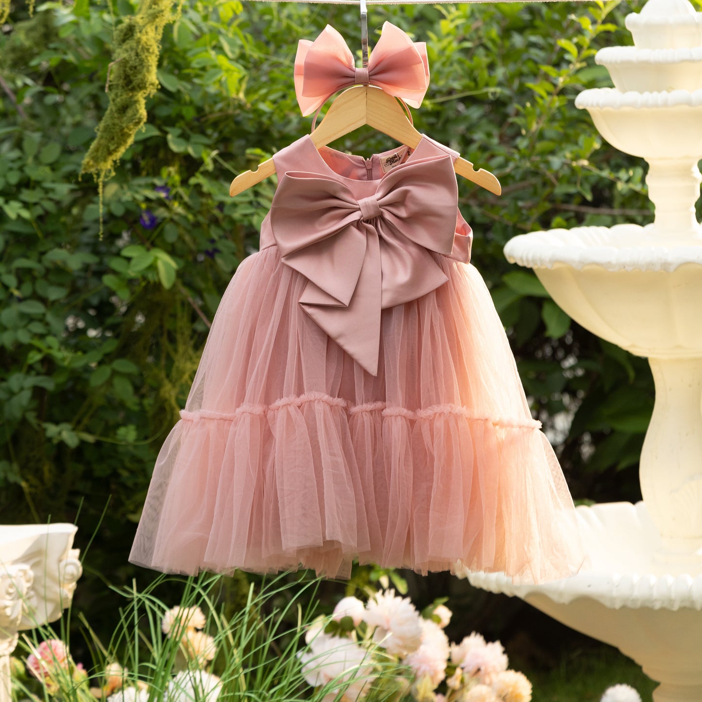 Ella Dress - Big Bow Baby Girl Dress Photoshoot Birthday Tutu Dress
